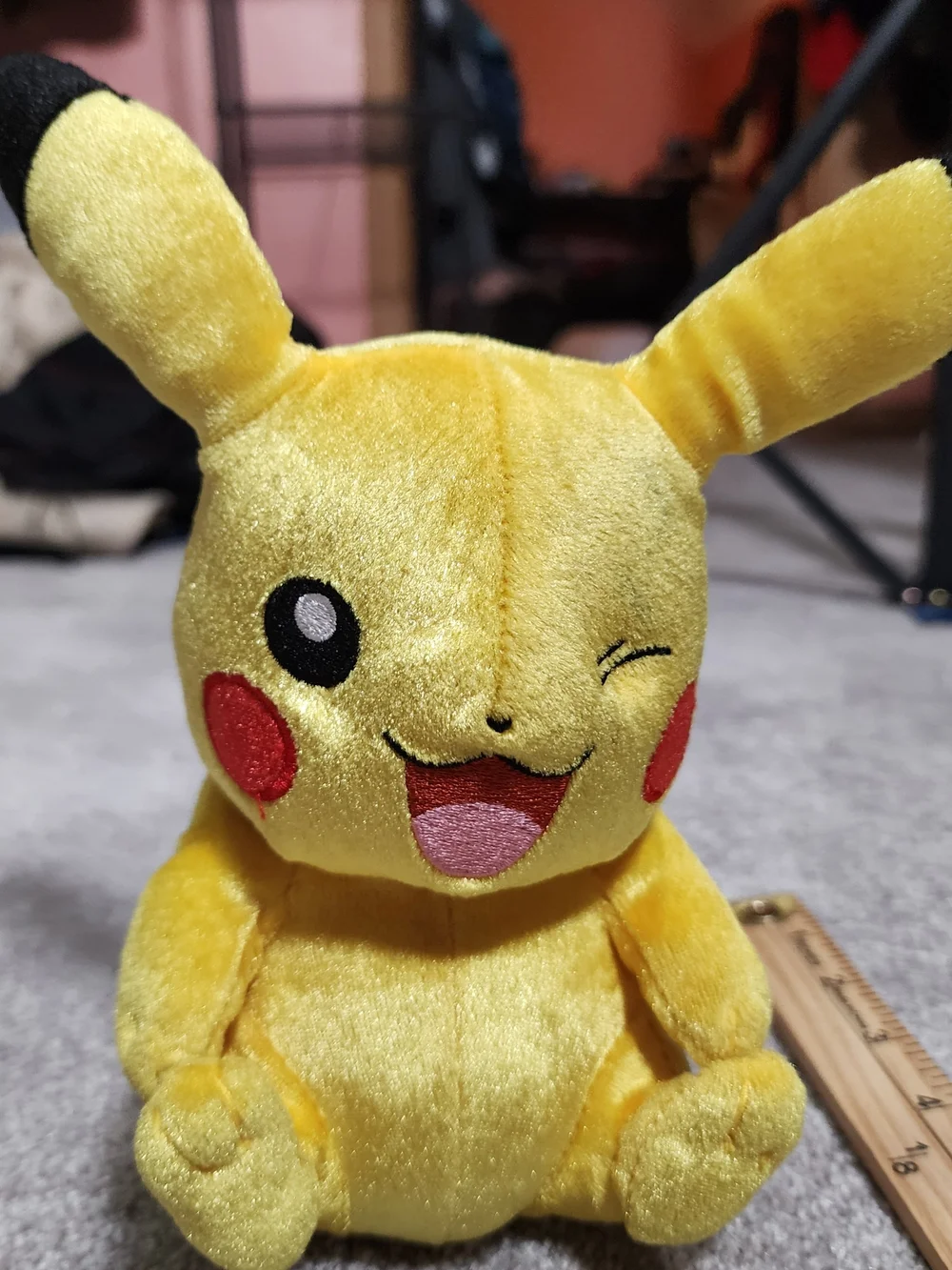 Pikachu Yellow Plush Toy - Cute Winking Pokemon Plush